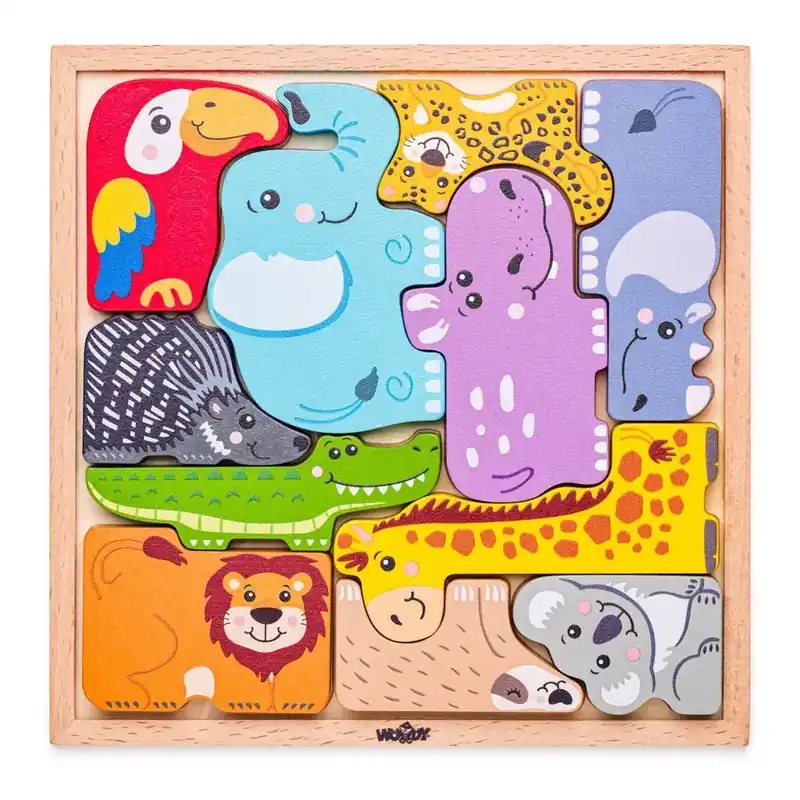 Alacsony ár Állatos fa formakirakó puzzle - Woodyland