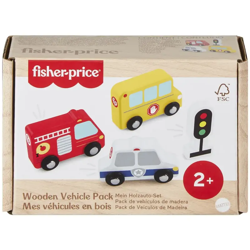 Népszerű Fisher-Price Wood fa kisautó szett - Mattel