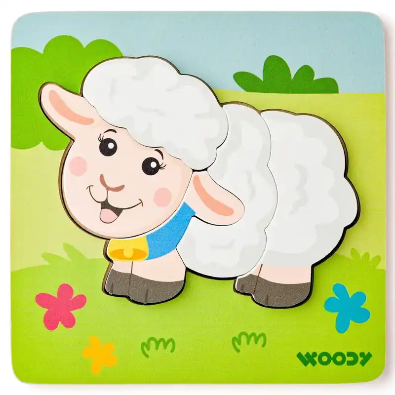 Fa bárányos 5db-os baba puzzle - Woodyland Végkiárusítás