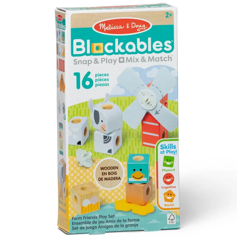 Blockables Farm barátok fa építőjáték - Melissa Doug Árengedmény