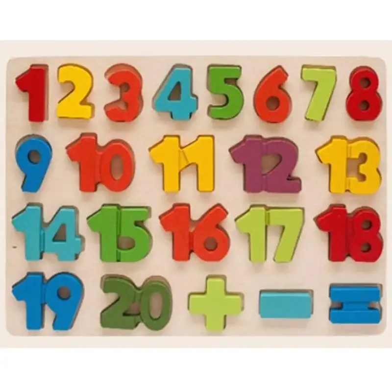 Színes fa formaillesztő puzzle számokkal 1-20ig 23db-os készlet Kiárusítás