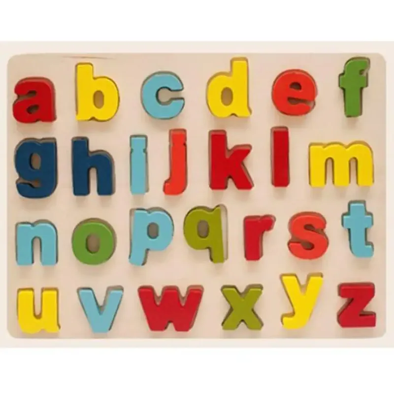 Színes fa formaillesztő puzzle ABC kisbetűkkel 26db-os készlet Utolsó esély