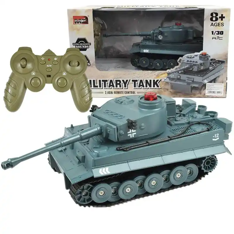 RC Távirányítós Német Tigris tank élethű funkciókkal 1/30-as méretarány 2,4GHz 30cm Különleges ajánlat
