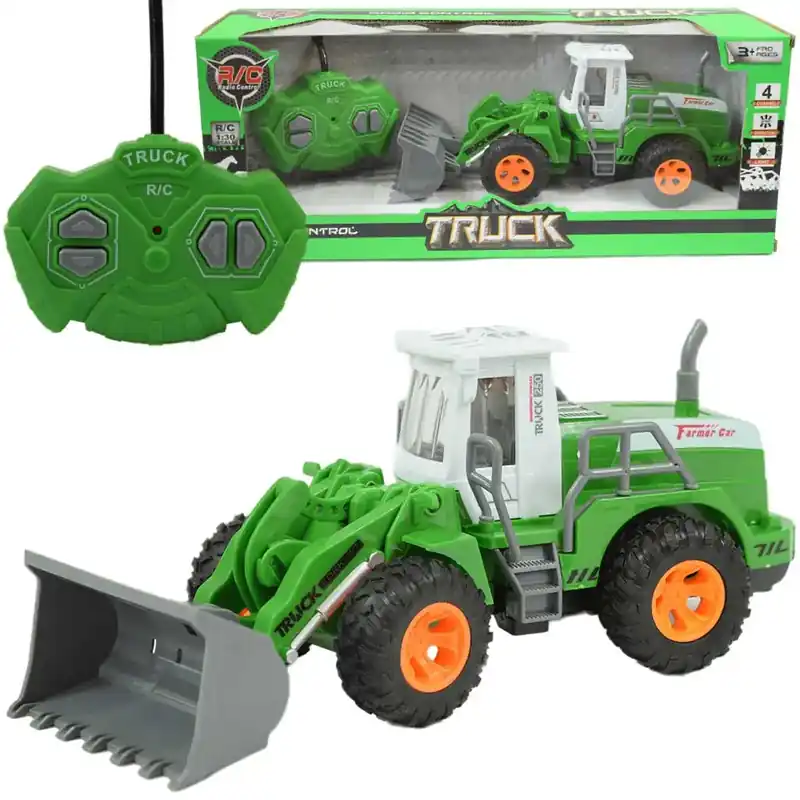 Expressz szállítás RC Távirányítós homlokrakodó farm munkagép fényeffektekkel 1/30-as méretarányban 20cm