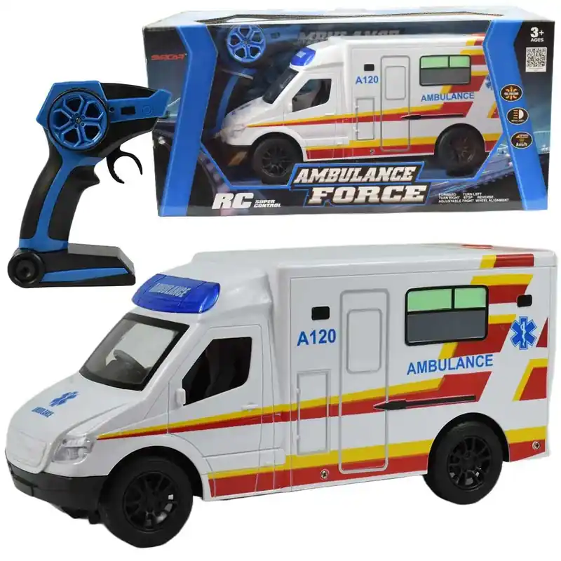RC Távirányítós fehér Ambulance mentőautó fényeffektekkel 2,4GHz 1/12-es méretarány 30cm Különleges ajánlat