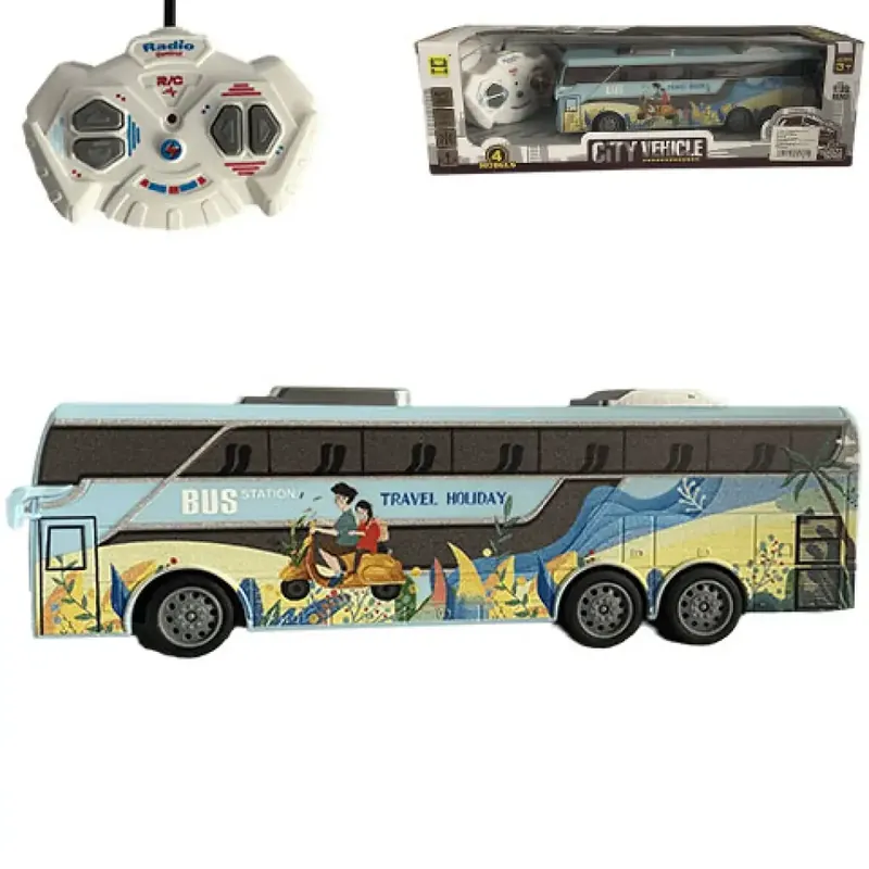 Korlátozott ajánlat RC Távirányítós Travel Holiday City Busz fénnyel 27MHz 1/32-es méretarány 25cm