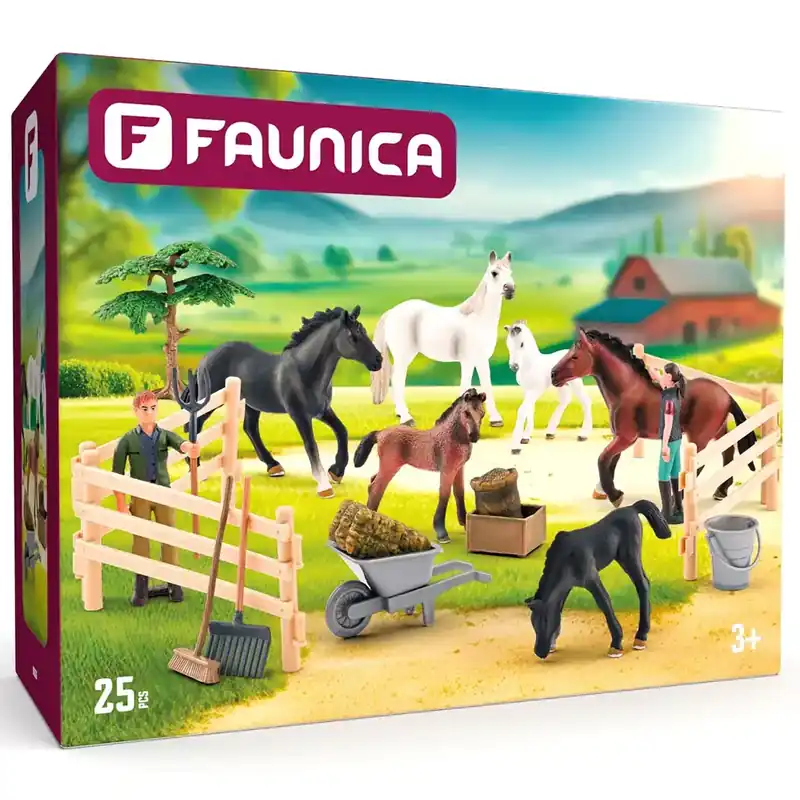 Faunica 25db-os játékszett Lipicai lovakkal - Woodyland Népszerű