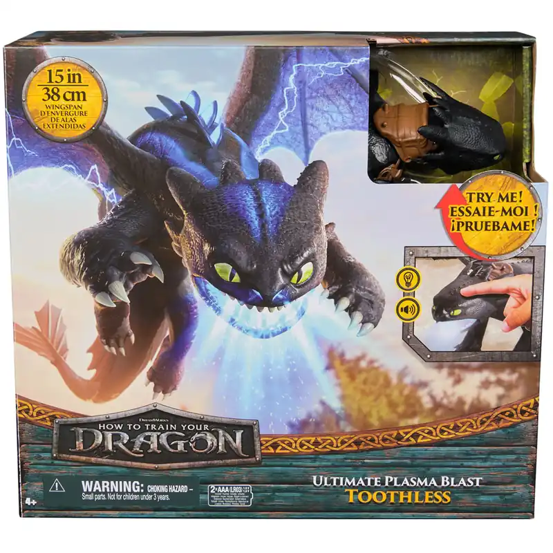 Outlet Így neveld a sárkányodat Ultimate Plasma Blast Fogatlan sárkány játékfigura fénnyel és hanggal 38cm - Spin Master