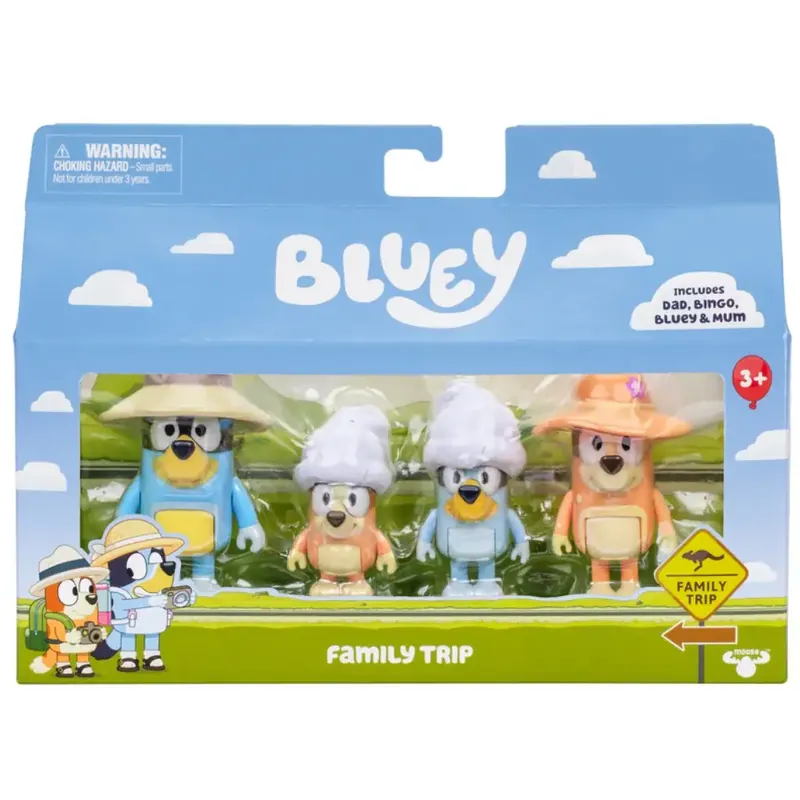 Szezonális akció Bluey Családi utazás 4db-os figura szett