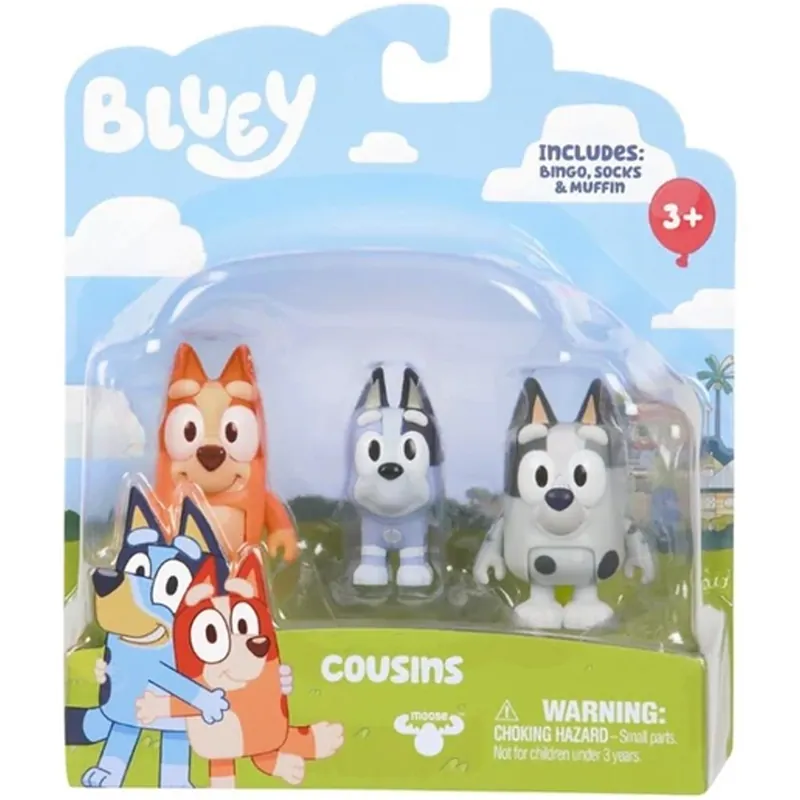 Biztonságos fizetés Bluey Unokatesók játékszett - Bingo, Muffin, Socks