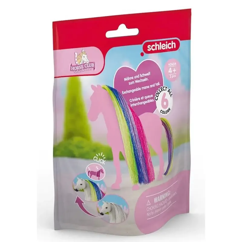 Schleich Horse Club Sofia‘s Beauties - Szivárvány színű sörény és farok kiegészítő szett (42654) Szezonális akció