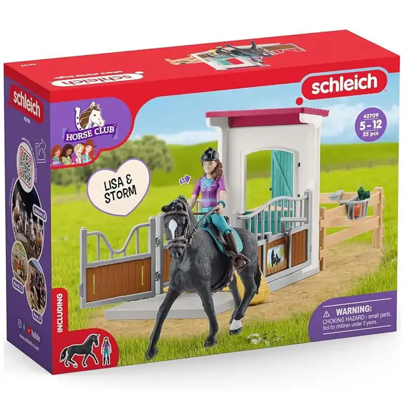 Schleich Horse Club - Lisa és Storm lovas box játékszett Népszerű
