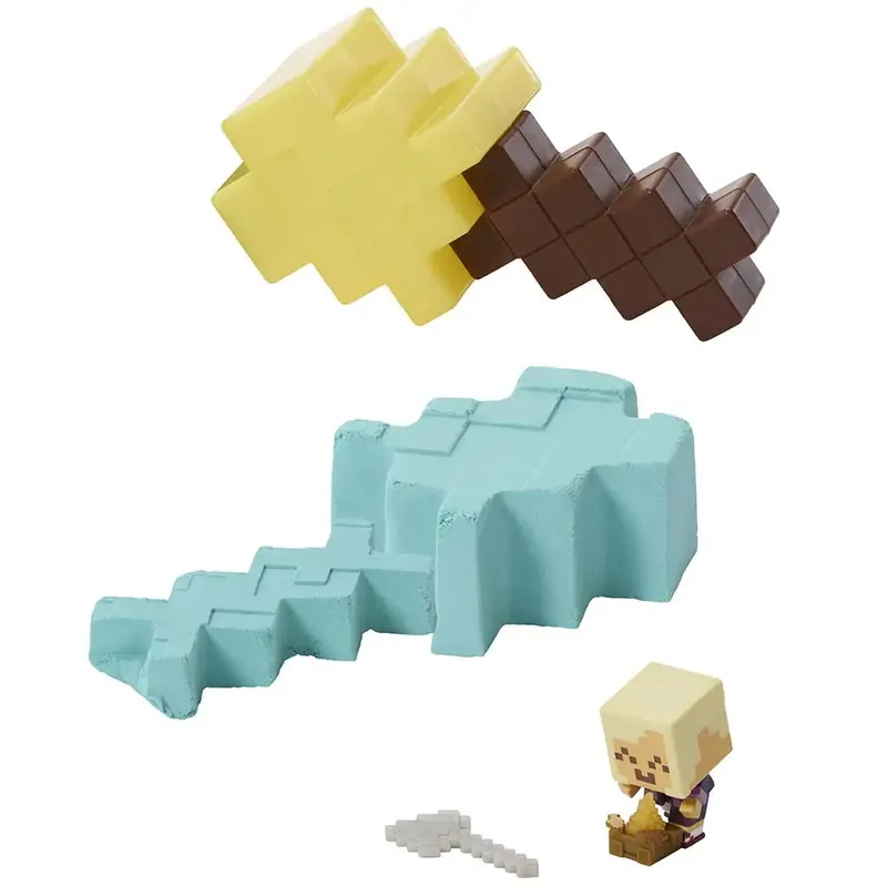 Minecraft Reveal Aranyszőke Hajós minifigura sárga kard alakú tárolóban - Mattel Azonnal elérhető