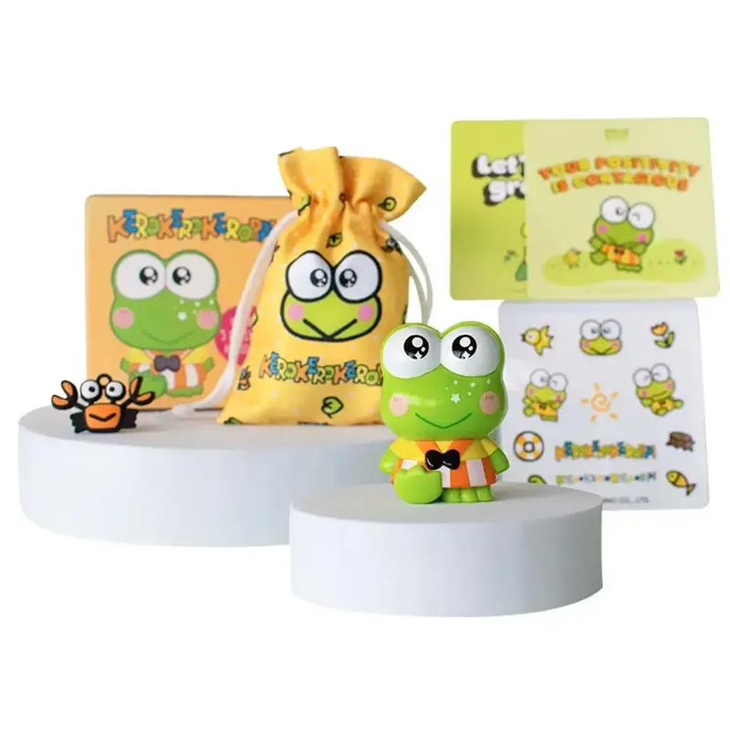 Hello Kitty Keroppi Figura Dobozban kiegészítőkkel 6cm Kedvezményes ár