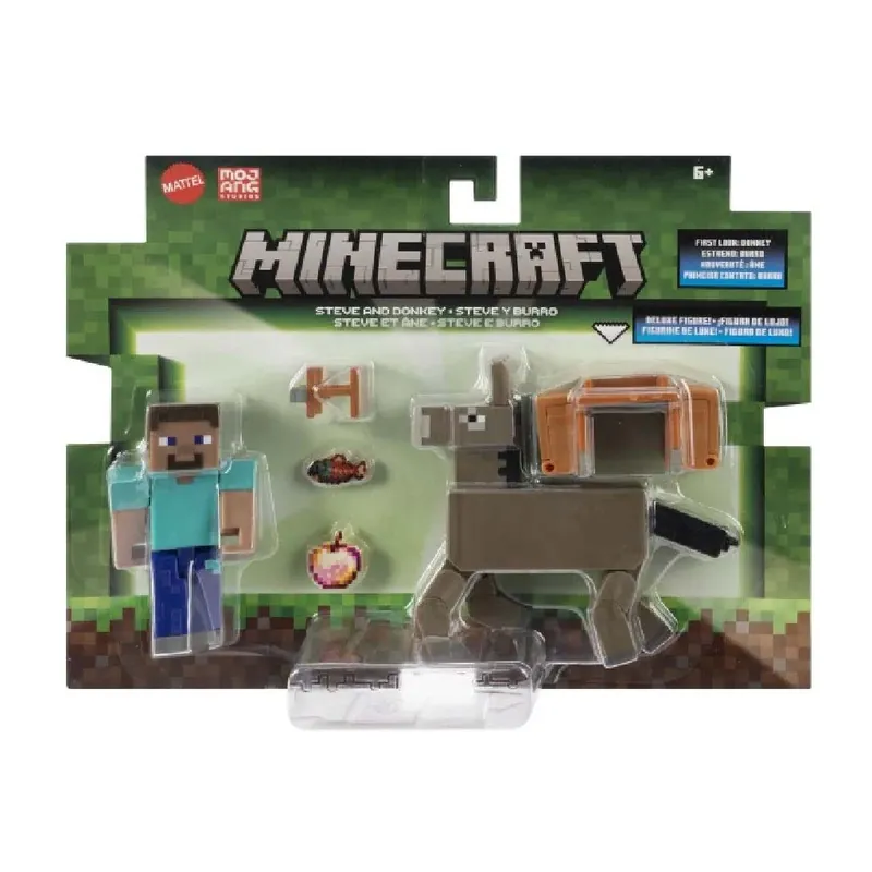 Alacsony ár Minecraft Steve és Szamár figura szett - Mattel