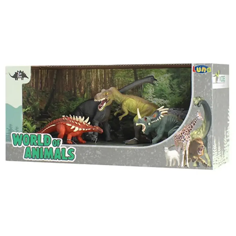 World Of Animals Dinoszauruszok 4db-os játékszett Azonnali szállítás
