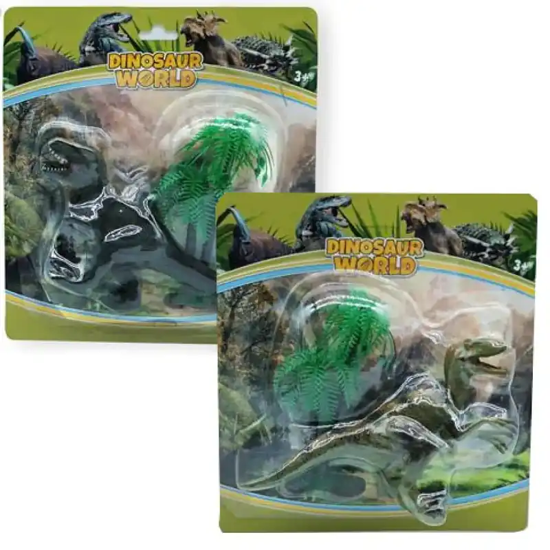 Dino World T-rex vagy Raptor figura fával Szuper akció