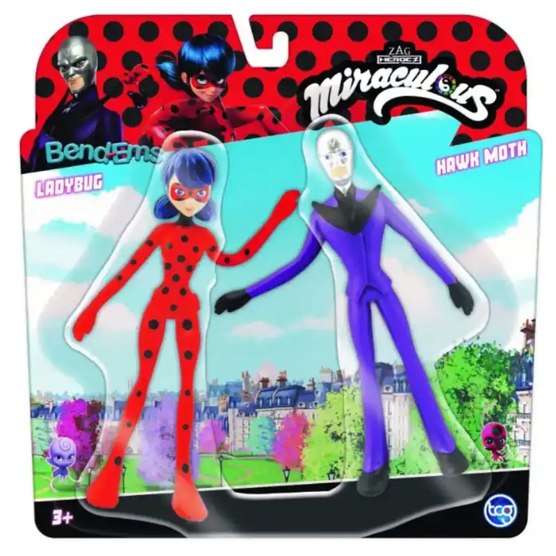 Vedd meg most Bend-ems Miraculus figura szett 2 db-os, Ladybug vs. Hawk Moth
