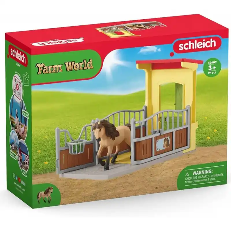 Schleich Farm World - Pony box Izlandi póni mén szett (42609) Kiárusítás