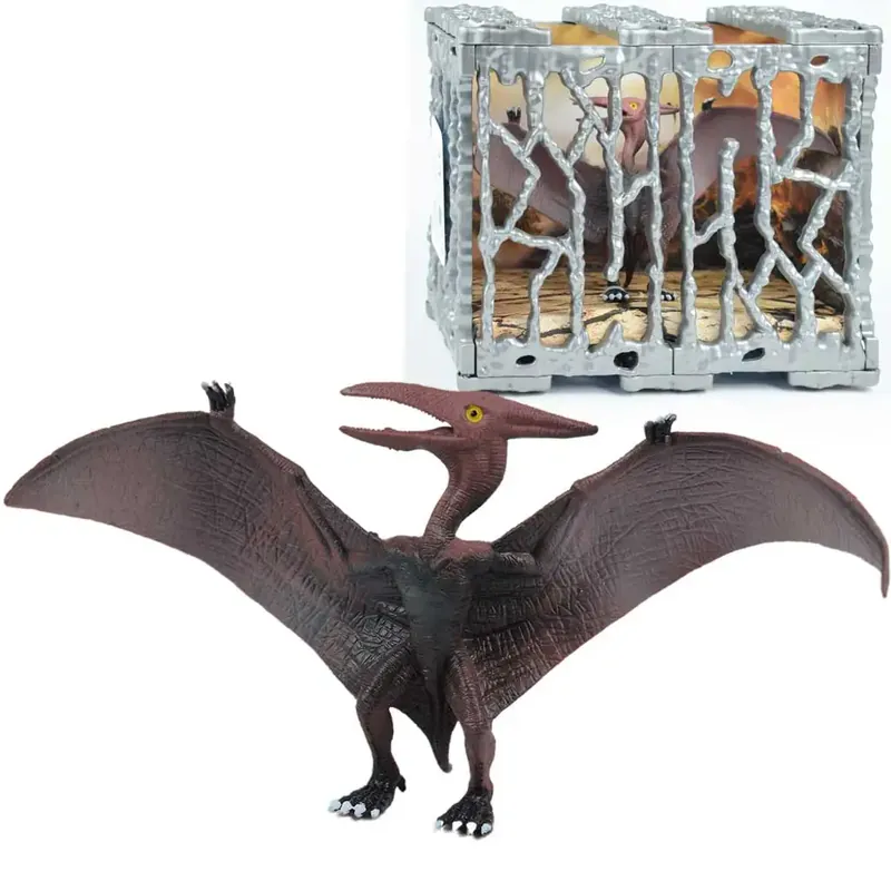 Dino World Részletgazdagon kidolgozott 20cm-es Pterosaur dinoszaurusz figura ketrecben Outlet