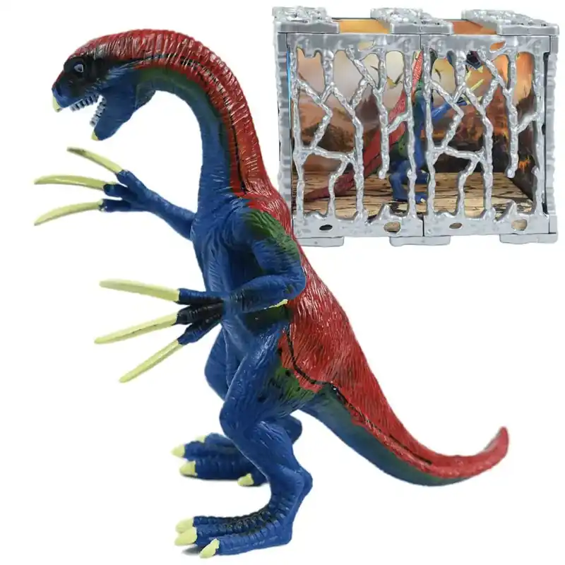 Dino World Részletgazdagon kidolgozott 20cm-es Therizinosaurus dinoszaurusz figura ketrecben Vásárlói kedvenc