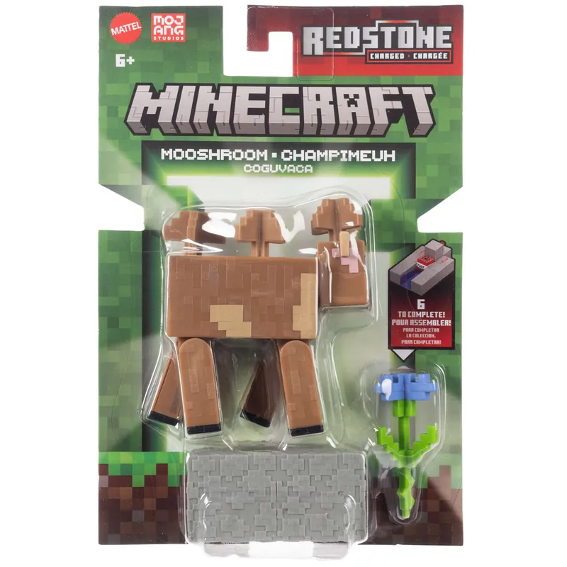 Gyors szállítás Minecraft Mooshroom figura kiegészítőkkel - Mattel
