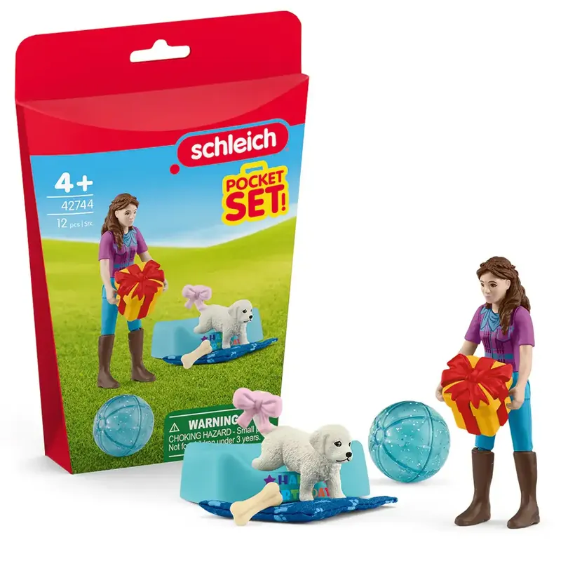 Biztonságos vásárlás Schleich Születésnapi buli Lizával és kutyusával játékszett (42744)