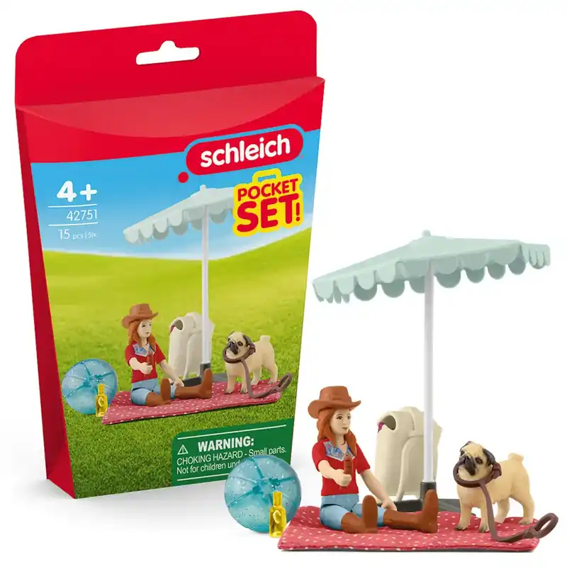 Schleich Hannah és mopsz kutyusa kirándulása a tóhoz játékszett (42751) Akciós ár
