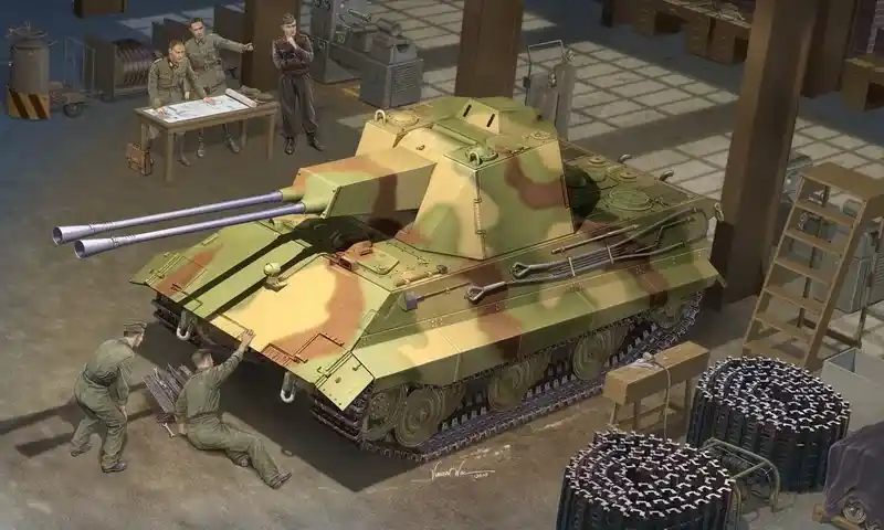 Szuper akció Trumpeter German E-50 Flakpanzer harcjármű makett