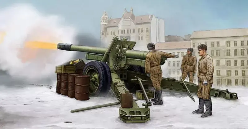 Népszerű Trumpeter Soviet ML-20 152 mm Howitzer Mod.1937 vontatott tarack makett