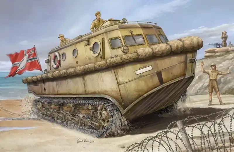 Ne maradj le Hobby Boss Deutscher Land-Wasser-Schlepper frühe Prod. makett