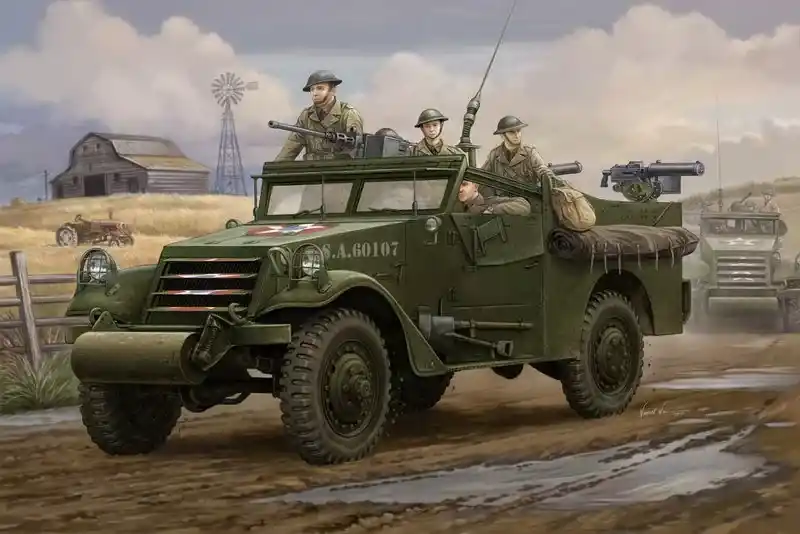 Hobby Boss M3A1 Scout Car ‘White‘ Early Version makett Gyors kiszállítás