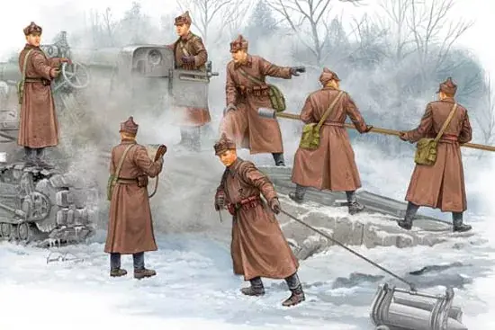 Kedvezményes ár Trumpeter Soviet B-4 Artillery Crew figura készlet