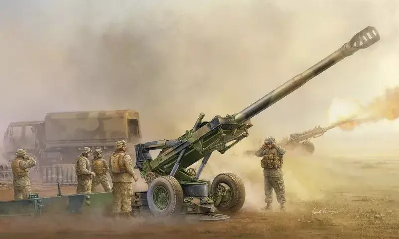 Trumpeter M198 Medium Towed Howitzer late vontatott löveg makett Újdonság