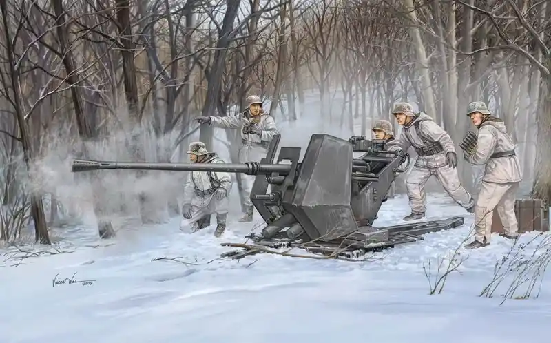 Exkluzív ajánlat Trumpeter FLAK 37 (German 3.7cm anti-aircraft gun) légvédelmi löveg makett