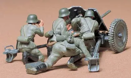 Tamiya German 37mm Anti-tank Gun tüzérségi makett / készlet Szuper akció