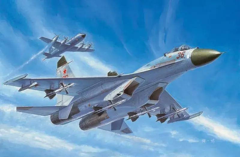 Legkelendőbb Trumpeter Russian Su-27 Early type Fighter vadászrepülőgép makett