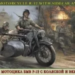 Prémium Zvezda German WWII Sidecar R12 with crew makett