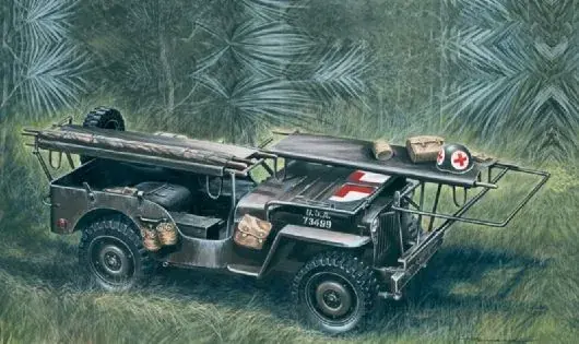 Különleges ajánlat Italeri 1/4 ton. 4x4 AMBULANCE JEEP makett
