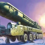 Azonnali szállítás Zvezda Ballistic Missile Launcher Topol makett