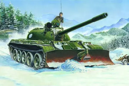Ne maradj le Trumpeter Russischer Panzer T55 mit BTU-55 harckocsi makett