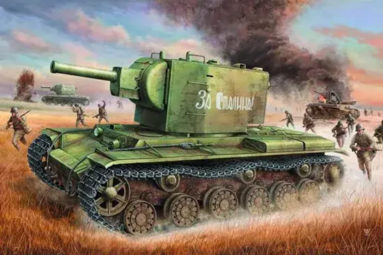 Szuper akció Trumpeter Russischer Panzer KV-2 harckocsi makett