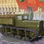 Árcsökkenés Trumpeter Soviet Komintern Artillery Tractor katonai teherautó / vontató makett