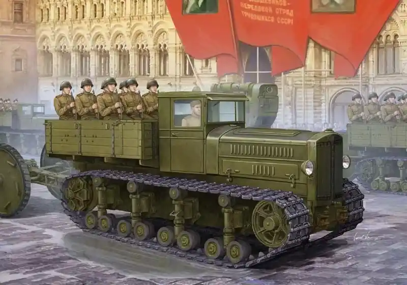 Árcsökkenés Trumpeter Soviet Komintern Artillery Tractor katonai teherautó / vontató makett