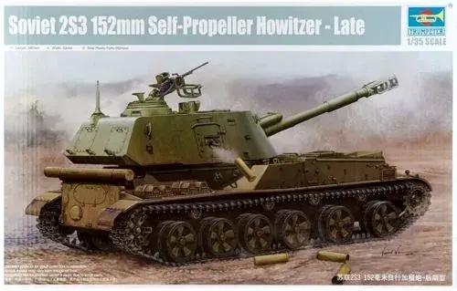 Trumpeter Soviet 2S3 152mm Self-Propeller Howitzer önjáró löveg / páncélvadász makett Újdonság