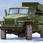Azonnal elérhető Trumpeter Russian BM-21 Hail MRL-Early katonai jármű makett