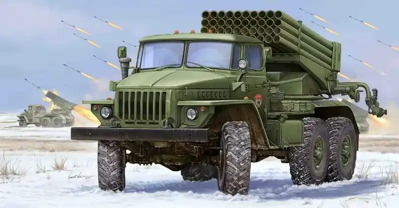 Azonnal elérhető Trumpeter Russian BM-21 Hail MRL-Early katonai jármű makett