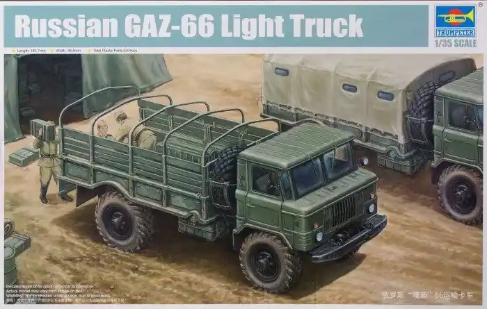 Kihagyhatatlan ajánlat Trumpeter Russian GAZ-66 Light Truck I katonai teherautó / vontató makett