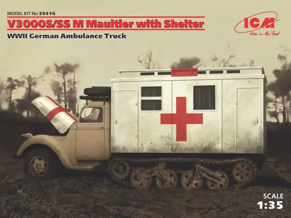 Vásárlói kedvenc ICM V3000S/SS M Maultier with Shelter makett