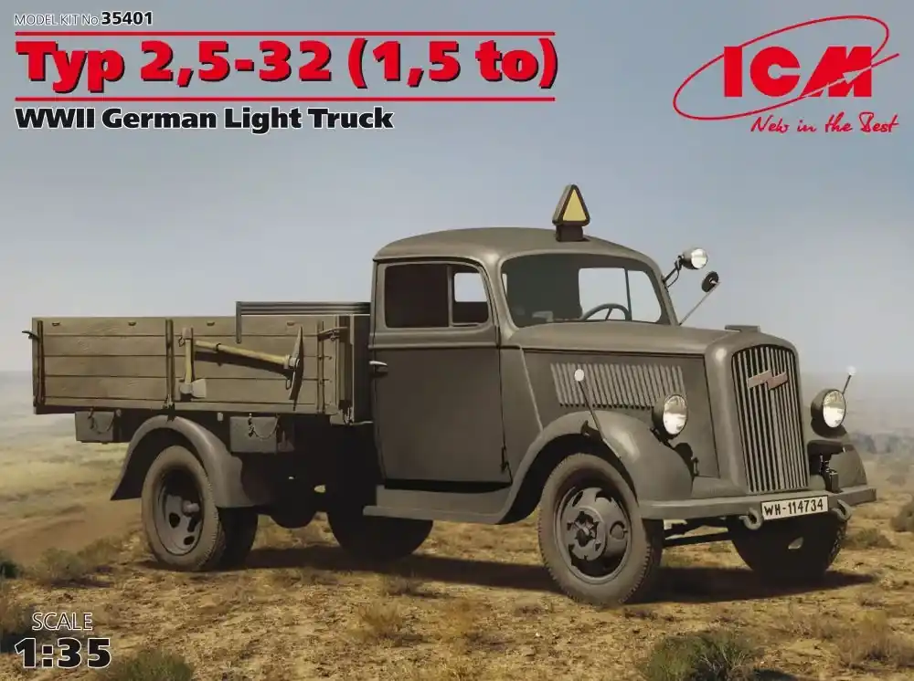 ICM Typ 2,5-32 (1,5 to) German Light Truck makett Azonnali szállítás
